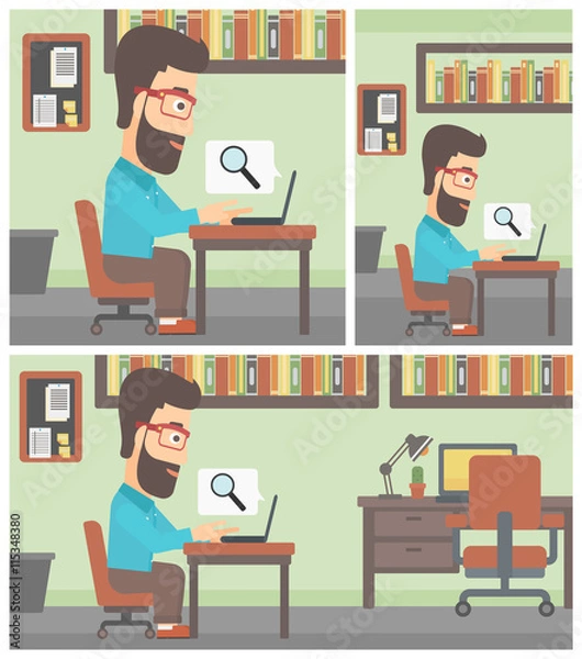 Obraz Businessman working on his laptop.