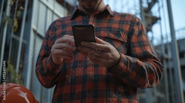 Obraz The Worker with Smartphone