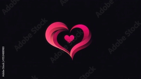 Fototapeta Colorful Abstract Heart Design with Layers and Inner Heart Shape