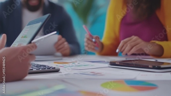 Obraz The Team Analyzing Data