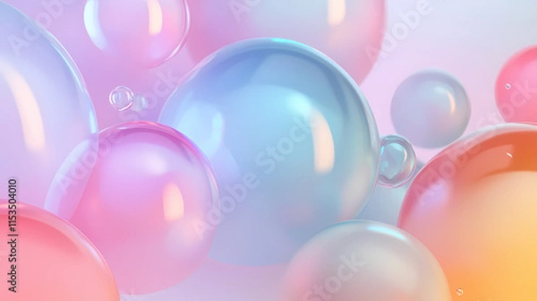 Fototapeta A mesmerizing pastel ombre background with a gradient blur and glassmorphism effect. Ombre. Illustration