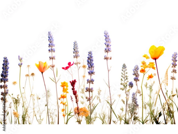Fototapeta a group of flowers in a row