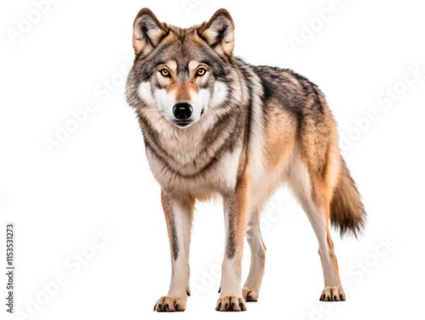 Obraz a wolf standing on a white background