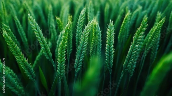 Fototapeta Bir's Eye View Of Green Wheat Crop