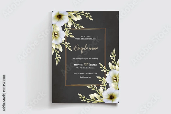 Fototapeta BRIDAL SHOWER FLORAL INVITATION TEMPLATE