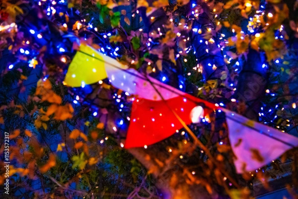 Obraz Wooden flag decoration and illumination