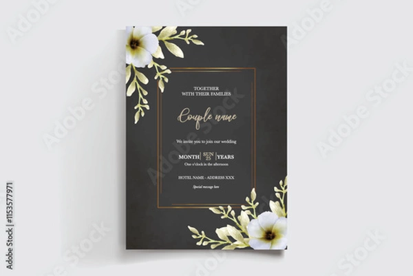 Fototapeta BRIDAL SHOWER FLORAL INVITATION TEMPLATE