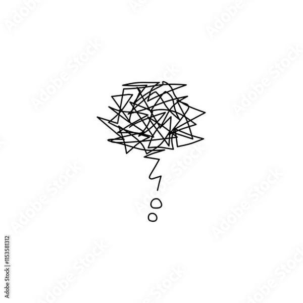 Fototapeta overthinking scribble Illustration 