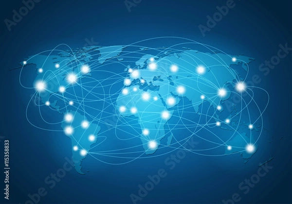Obraz ベクター、世界のネットワーク