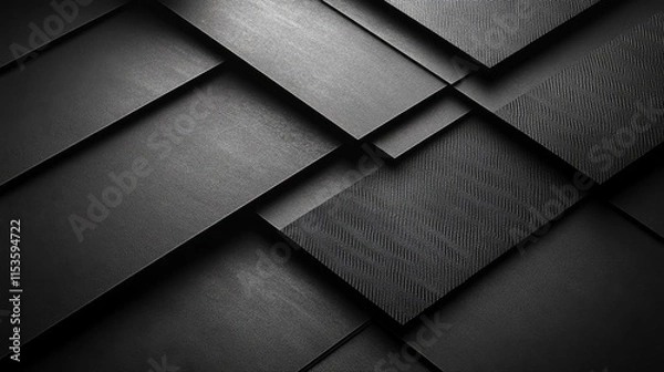Obraz Dark textured carbon fiber background with a gradient. Generative AI