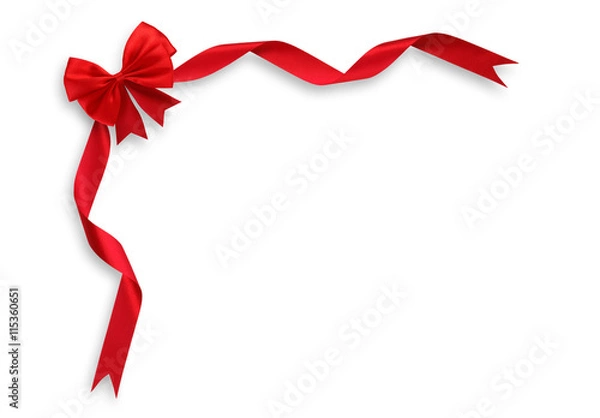 Obraz 赤いリボン　/赤いリボンで作ったギフトをイメージしたフレーム