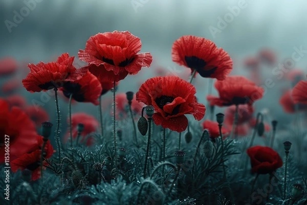 Obraz Red poppies in the field 32k uhd insane details