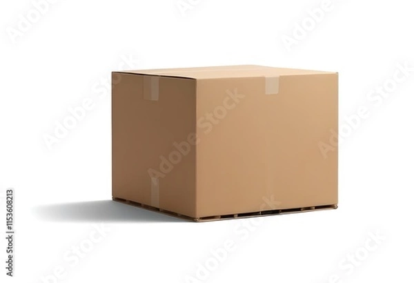Fototapeta A large brown cardboard box