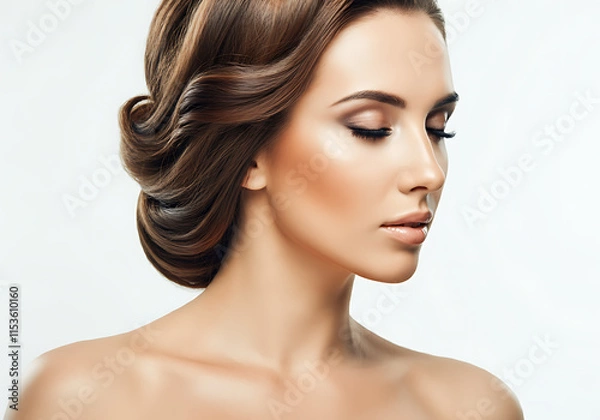 Fototapeta 여성 모델 뷰티 화보 화장품 여자 메이크업 얼굴 모델