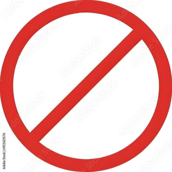 Fototapeta A red circle with a diagonal line through it, indicating a prohibition or restriction