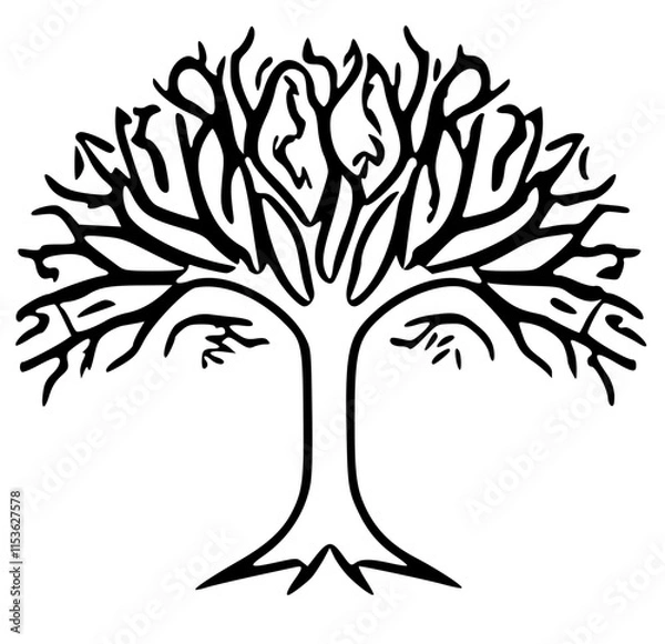 Obraz tree silhouette vector