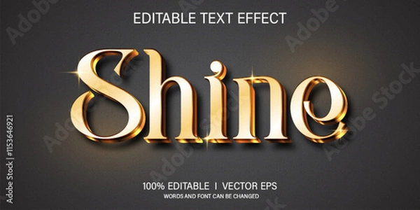 Fototapeta shine vector text effect with modern style design