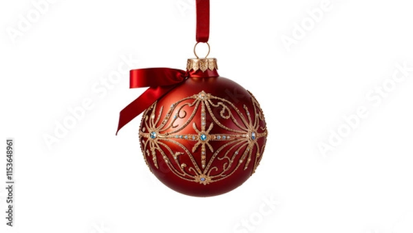 Obraz red christmas ball isolated