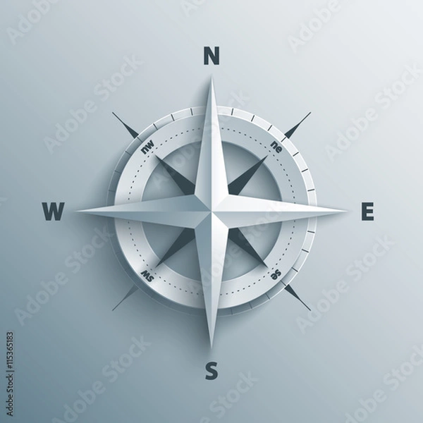 Obraz 3d wind rose vector illustration.