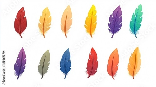 Fototapeta Feather Icon Transparent Vector Isolated 2D