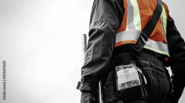 Fototapeta Dynamic Safety Gear on High Contrast Background