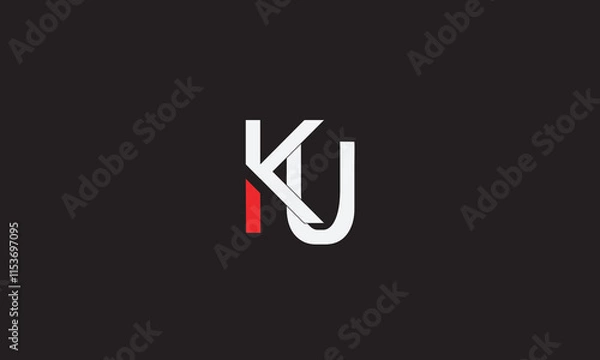 Fototapeta KU, UK, K, U Abstract Letters Logo Monogram