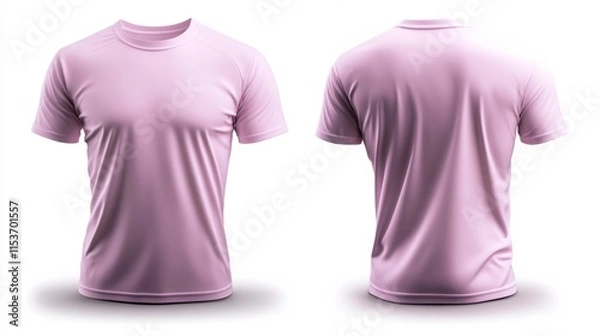 Fototapeta Lavender Pocket T-Shirt 3D Render Mockup. Generative AI