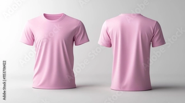 Fototapeta Baby Pink T-Shirt Mockup for Design. Generative AI