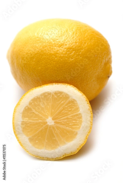 Obraz Lemons on white background