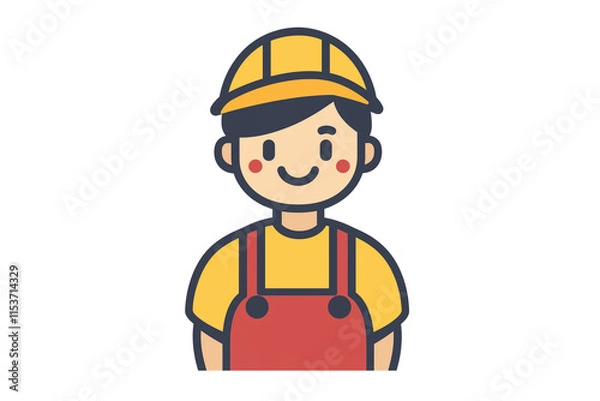 Fototapeta A simple flat icon of a unisex worker