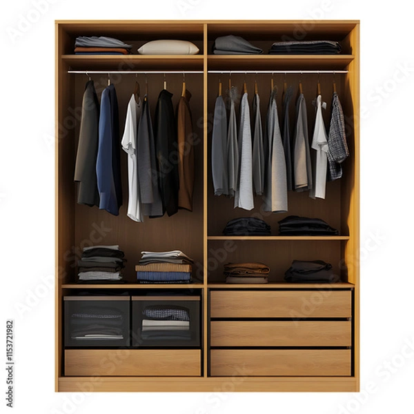 Fototapeta wardrobe isolated on white background full depth of field 