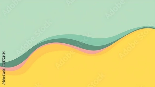 Fototapeta Abstract Wavy Pastel Color Background Design