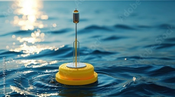 Fototapeta Rain Sensor Buoy in the Open Ocean  .