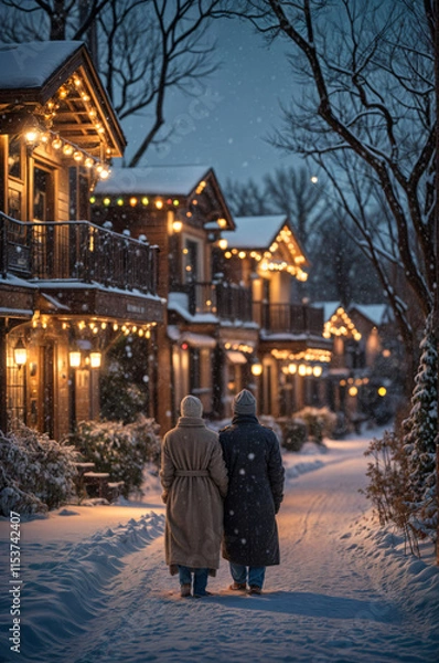 Fototapeta winter couple