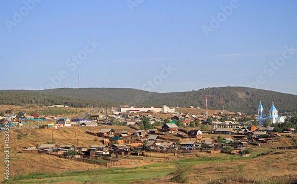 Obraz russian city Kyakhta on the border with Mongolia