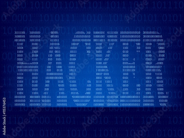 Fototapeta Computer binary code on Blue screen