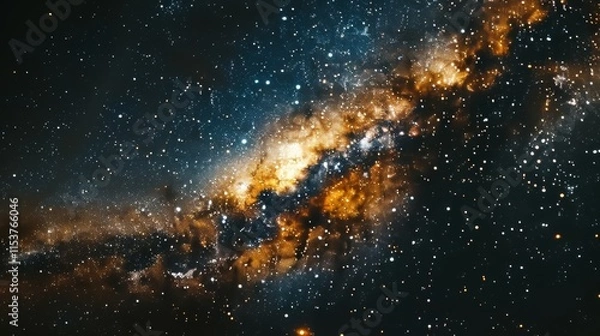Fototapeta the night sky is filled with stars and the milky