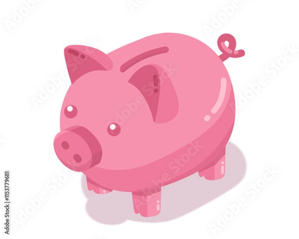 Obraz Piggy bank icon in pink color. Elements for saving, investing, and collecting money. Cute pig illustration. Vector illustration. Piggy bank vector. Pink piggy bank. 