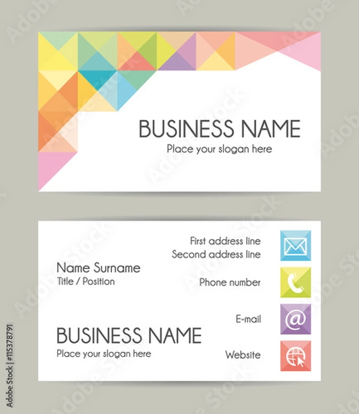 Fototapeta Modern graphic business card vector template.
