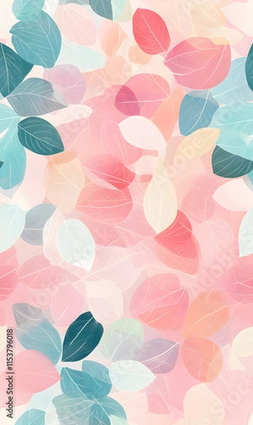 Fototapeta floral flower and leaf elements modern doodle illustrator seamless pattern for wallpaper or background