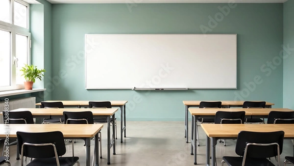 Fototapeta Empty classroom with whiteboard new image 