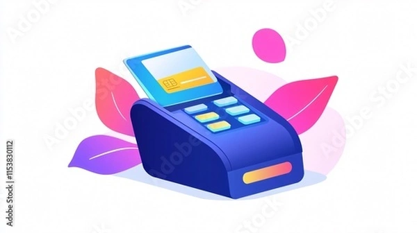 Obraz Modern Credit Card Swipe Machine for Online Payment Transactions