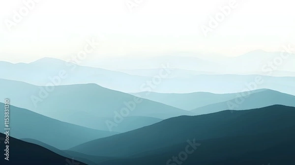 Fototapeta Serene Blue Mountains Distant Horizons Peaceful Landscape