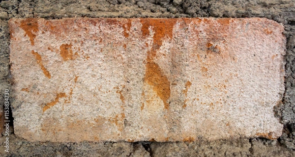 Fototapeta Single Red Brick Isolated on White Background
