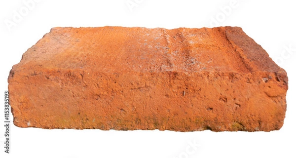 Fototapeta Single Red Brick Isolated on Transparent Background