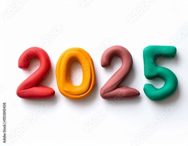 Obraz molded from plasticine modeling clay isolated on white background