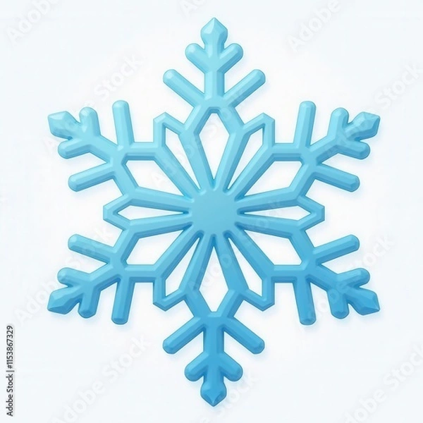 Fototapeta Light Blue 3D Snowflake Design.