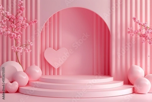 Obraz pink background with heart