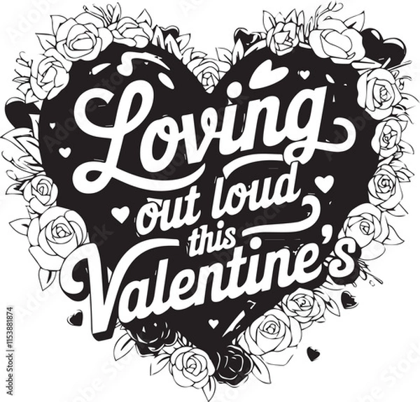 Fototapeta Loving out loud this valentine’s, White Heart Shape On a Grainy Texture Design Element.