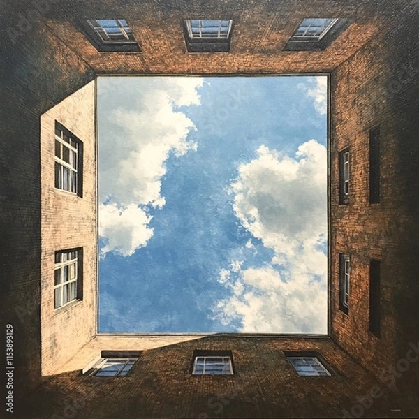 Obraz old wall with windows